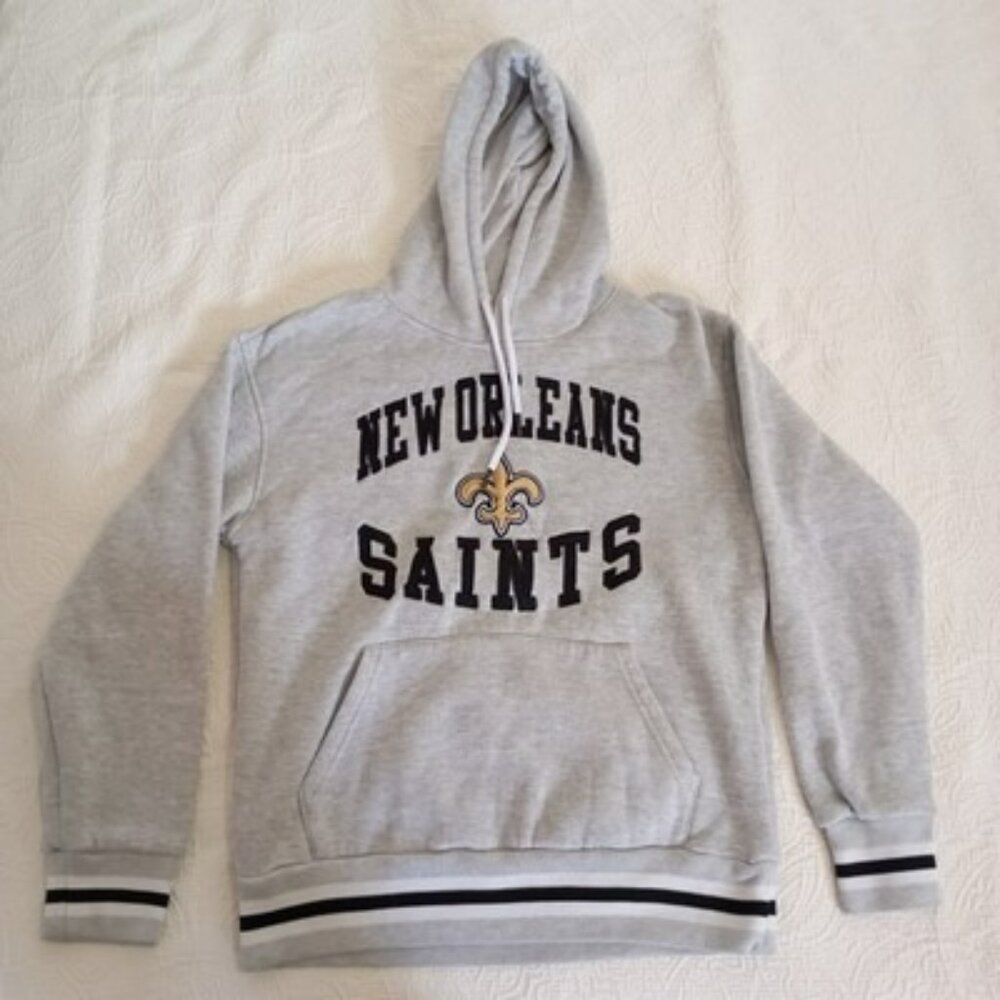 New Orleans Saints NFL Team Apparel Gray Hoodie S Fleece